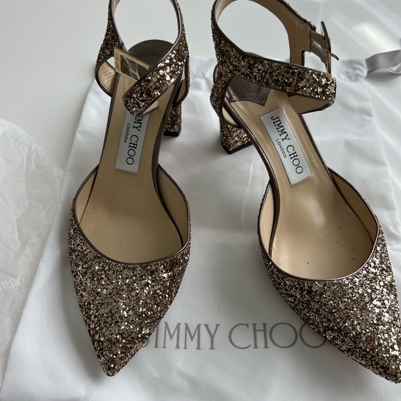 Jimmy Choo Shoes Hi Im Selling Jimmy Choo Coarse Glitter Kambree Heels Worn Two Times Poshmark